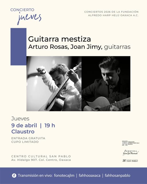 Concierto “Guitarra Mestiza” en el Centro Cultural San Pablo