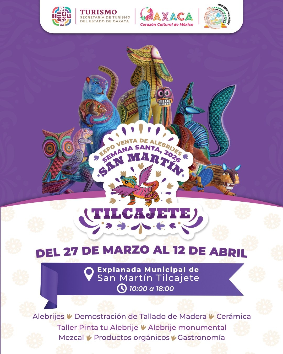 Expo Venta de Alebrijes 2026 en San Martín Tilcajete