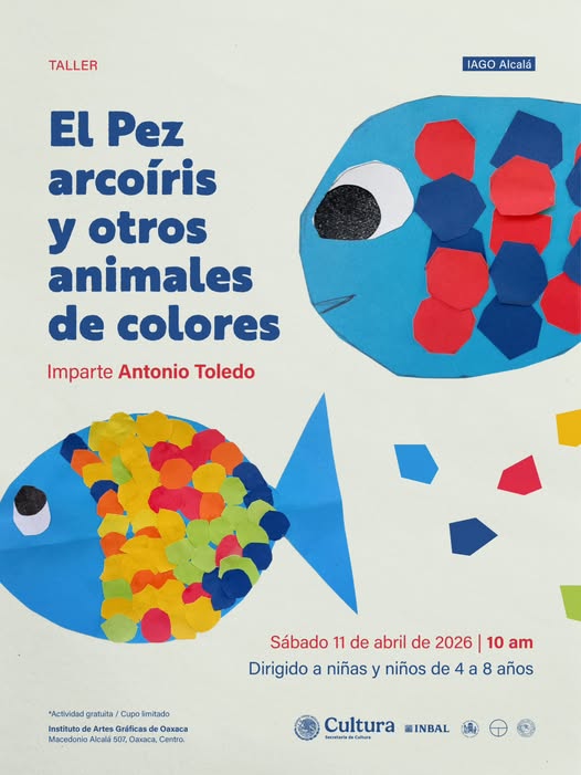 Taller infantil “El pez arcoíris y otros animales de colores” en Oaxaca