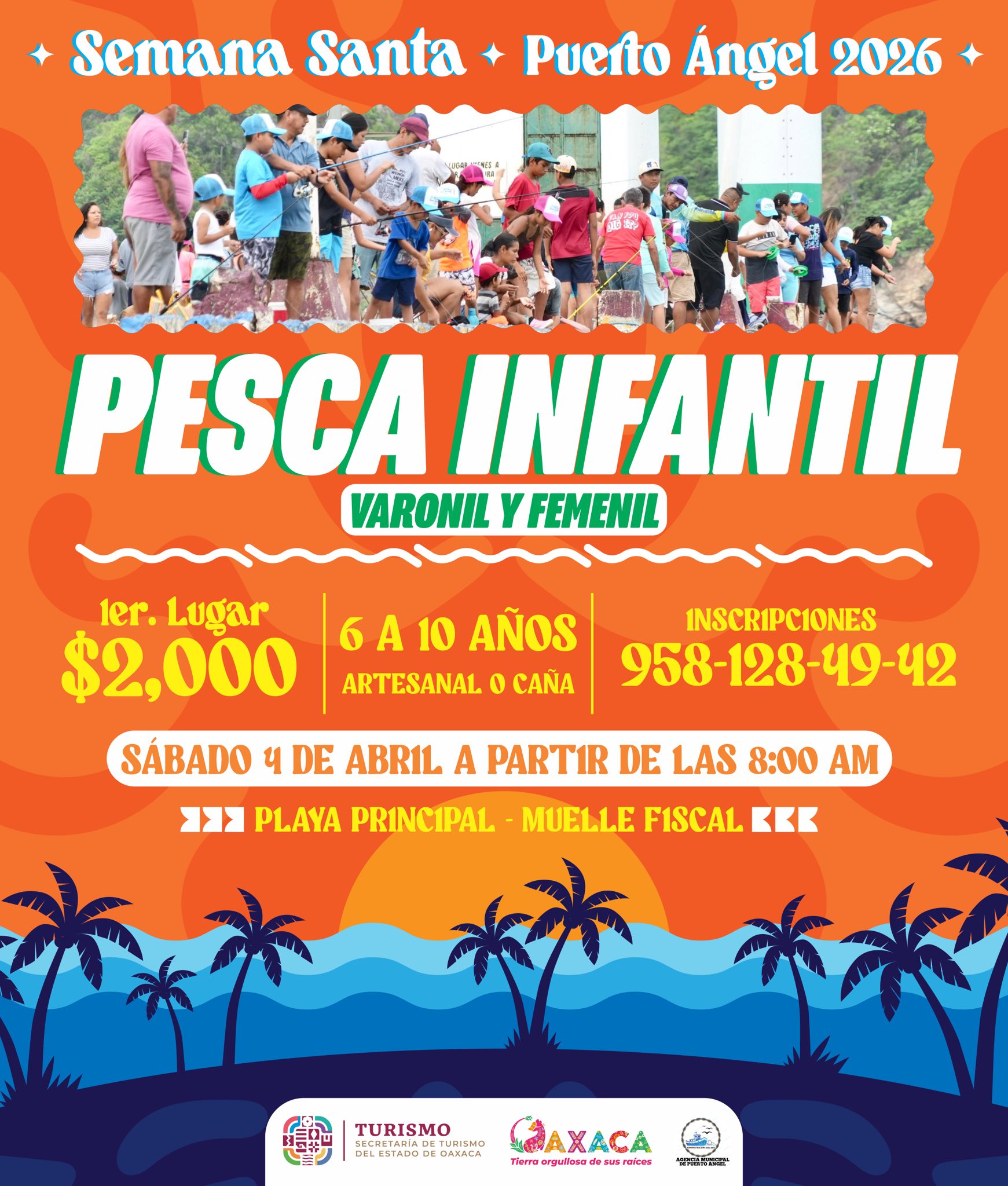 Torneo de pesca infantil en Puerto Ángel – Semana Santa 2026