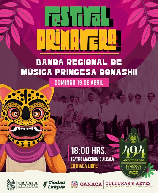 Festival Primavera Oaxaca 2026 | Banda Princesa Donashii en el Teatro Macedonio Alcalá