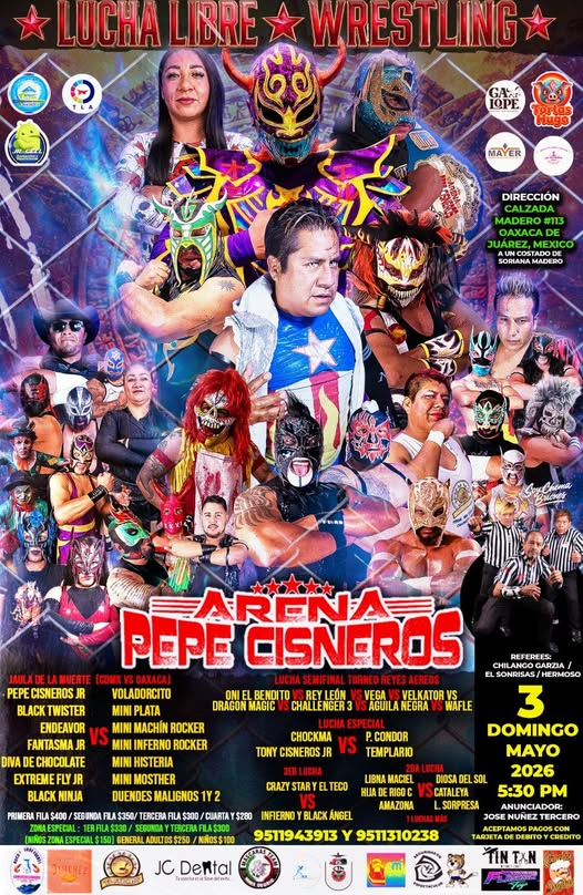 Lucha en Jaula en Oaxaca 2026: Oaxaca vs CDMX en Arena Pepe Cisneros
