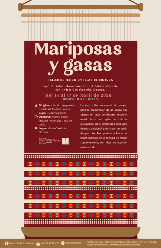 Taller de telar de cintura: Mariposas y gasas en Oaxaca