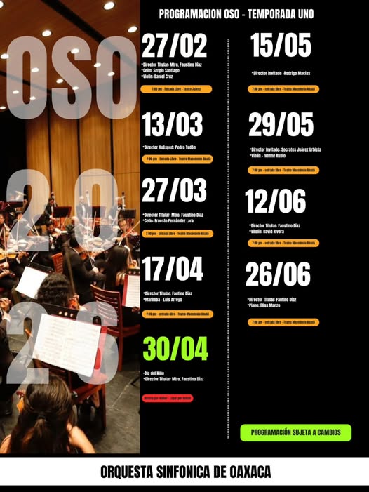 Concierto de la Orquesta Sinfónica de Oaxaca 2026 | 12 de junio