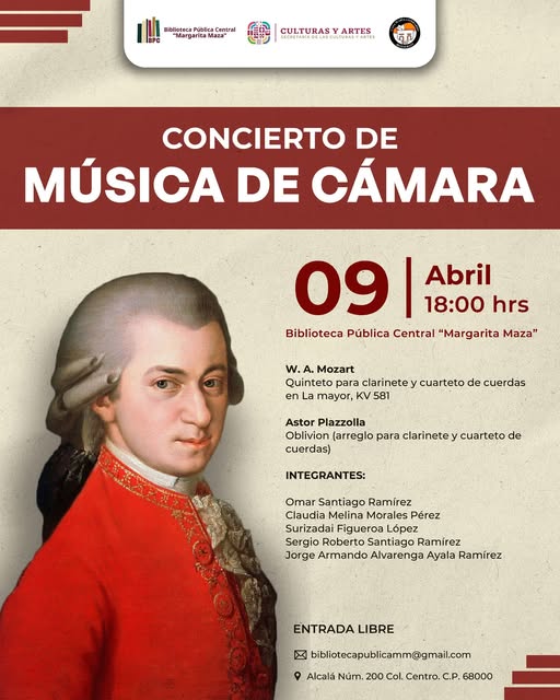 Concierto de Música de Cámara en la Biblioteca Margarita Maza