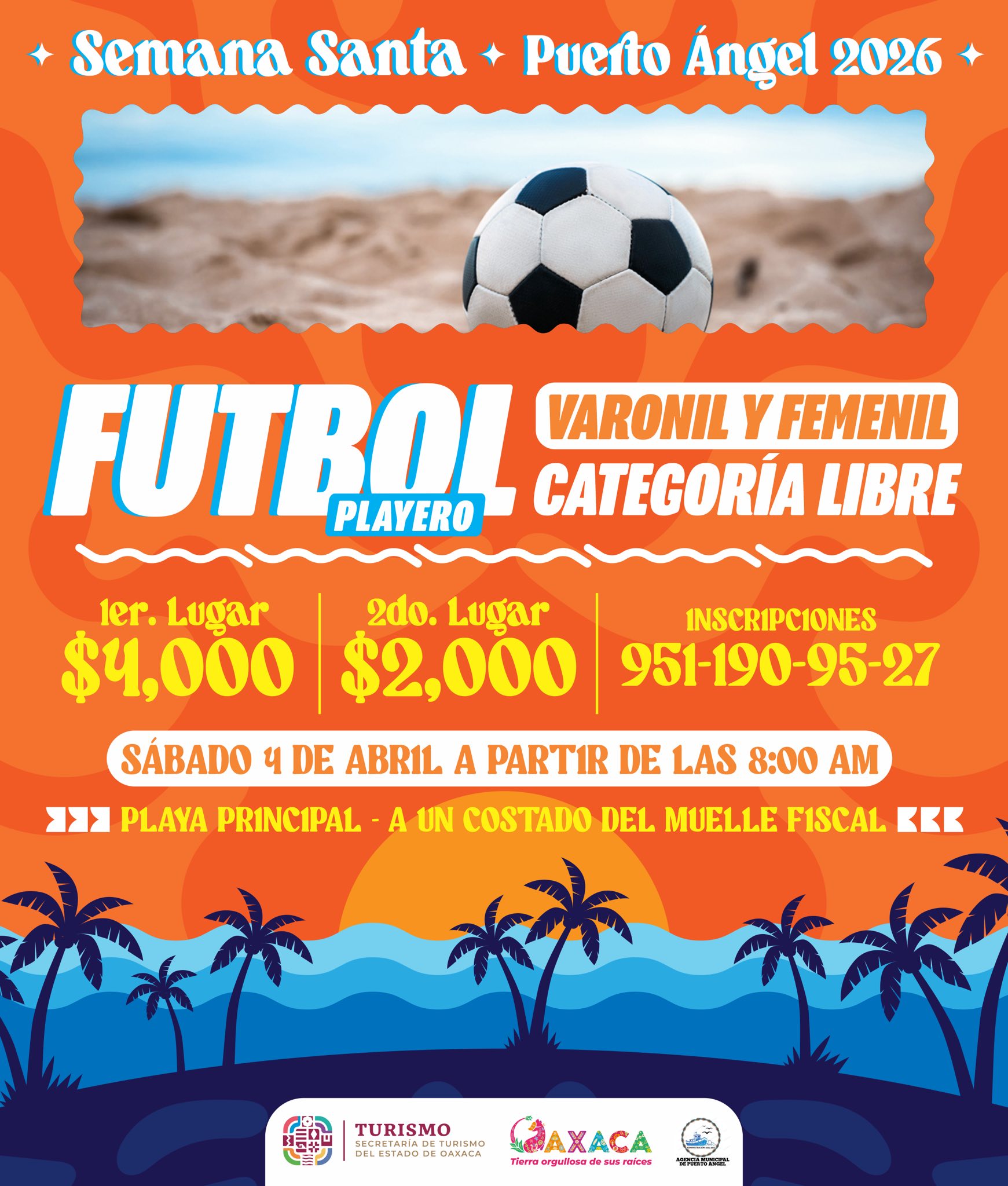 Torneo de fútbol playero en Puerto Ángel – Semana Santa 2026