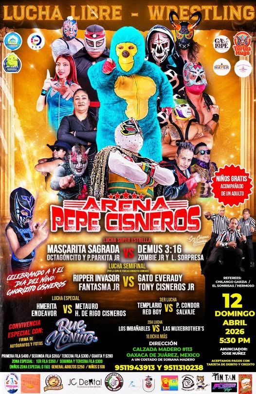 Día del Niño en la Arena Pepe Cisneros: Lucha libre familiar